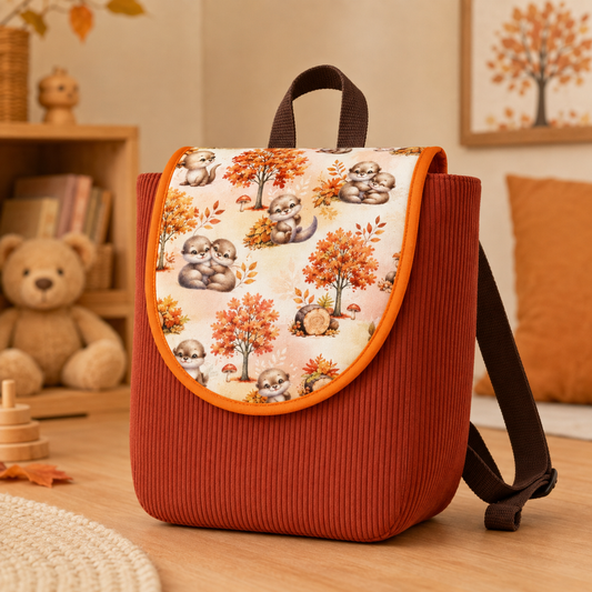 Sac à dos enfant thème "Loutres d'automne"