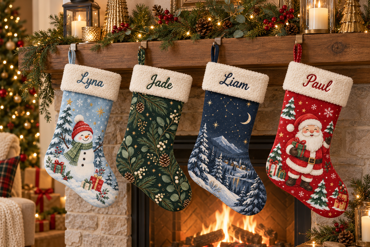 Nos chaussettes de Noël personnalisée - Brodée