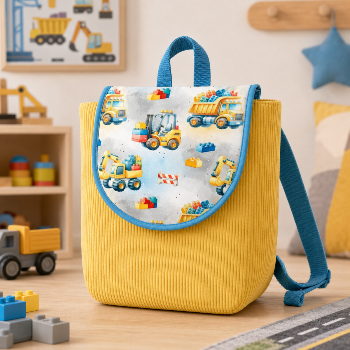 Sac à dos enfant thème "Engins de chantier"