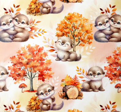Sac à dos enfant thème "Loutres d'automne"