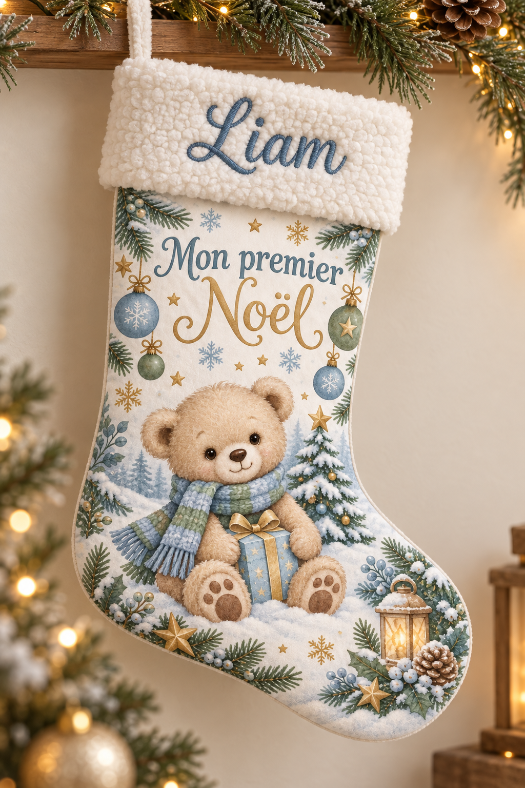 Nos chaussettes de Noël personnalisée - Brodée
