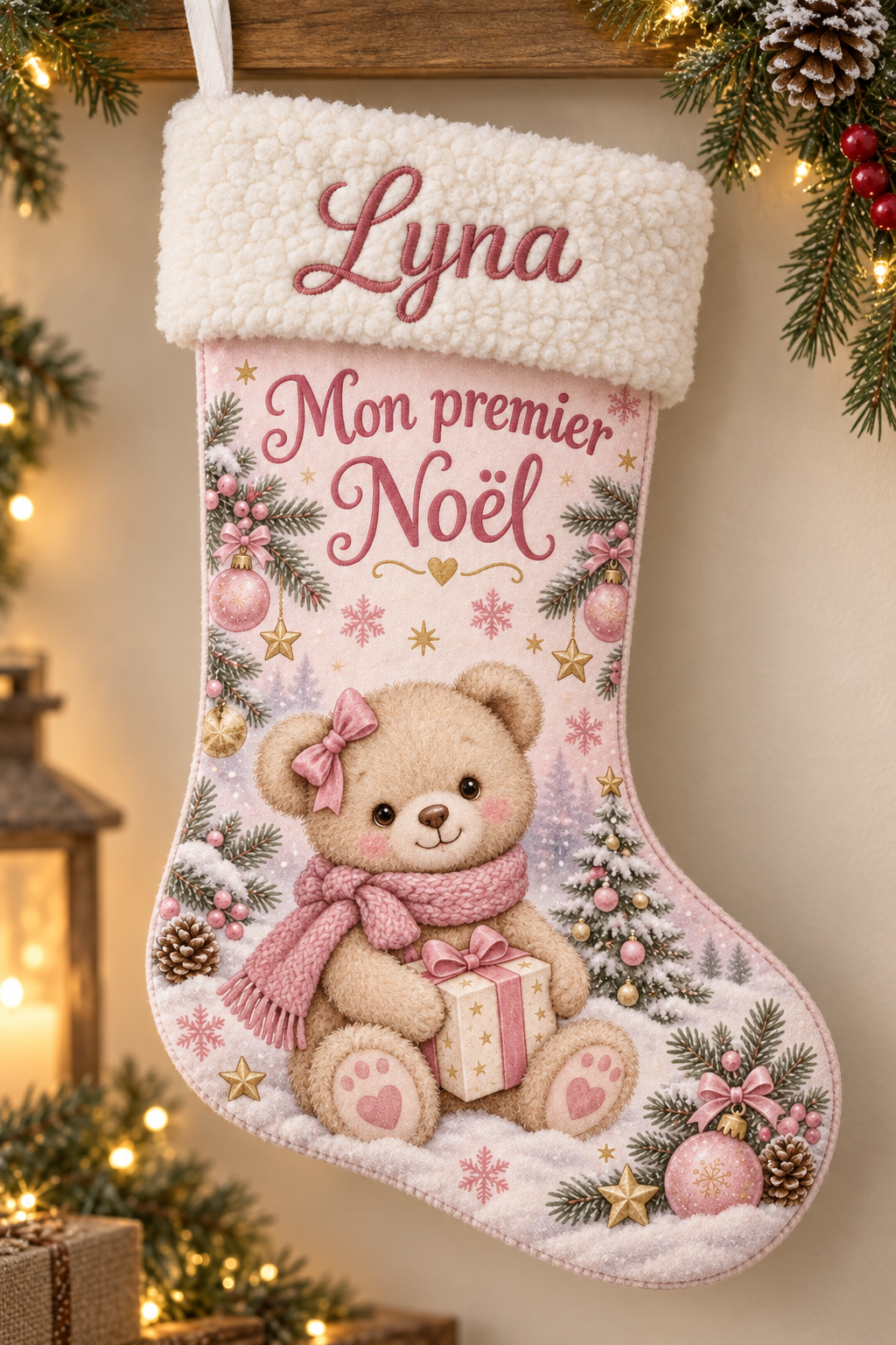 Nos chaussettes de Noël personnalisée - Brodée