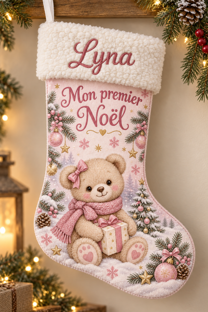Nos chaussettes de Noël personnalisée - Brodée